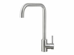 Discount Grifo de cocina mezclador de acero inoxidable con mango único, de alta presión, grifo de cocina giratorio 360 °, níquel. Grifo De Cocina