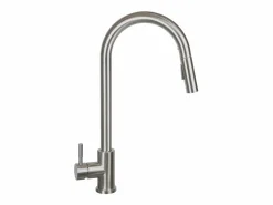 Hot NETTLIFE Grifo de cocina con ducha de mano extensible, alta presión, acero inoxidable de doble chorro y giratorio 360 °, níquel Plateado