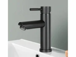 Outlet NETTLIFE Grifo de fregadero Grifo de agua caliente / fría Grifo de alta presión de acero inoxidable Negro