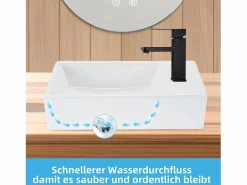 Discount Lavabo de baño Lavabo de encimera Cerámica - Lavabo cuadrado Lavabo