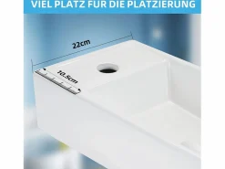 Discount Lavabo de baño Lavabo de encimera Cerámica - Lavabo cuadrado Lavabo