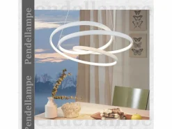 Best Lámpara Colgante LED Diam.50CM 55W Mesa de de Hierro Lámpara de Mesa de Moderna Regulable con Control Remoto para Dormitorio Lámpara Suspendida