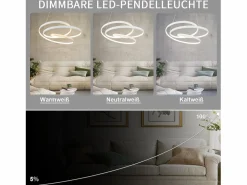 Best Lámpara Colgante LED Diam.50CM 55W Mesa de de Hierro Lámpara de Mesa de Moderna Regulable con Control Remoto para Dormitorio Lámpara Suspendida