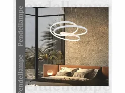 Best Lámpara Colgante LED Diam.50CM 55W Mesa de de Hierro Lámpara de Mesa de Moderna Regulable con Control Remoto para Dormitorio Lámpara Suspendida