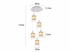 Hot Lámpara colgante moderna de cristal G9 para comedor, altura ajustable Lámpara Suspendida