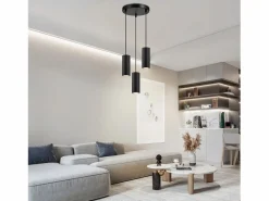 Discount Lámpara colgante de metal Diam.20 cm GU10 3 llamas mesa de salón lámpara industrial moderna para interior cocina Lámpara Suspendida