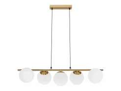 Clearance Lámpara colgante cristal dorado diámetro 90 cm E27 moderna 150 cm altura regulable vintage para salón barra de bar I sin bombilla Lámpara Suspendida