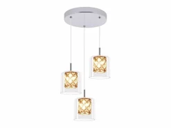 Discount Lámpara colgante moderna de cristal G9 para comedor, altura ajustable Lámpara Suspendida