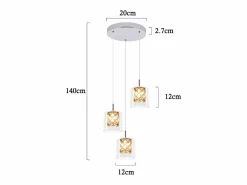 Discount Lámpara colgante moderna de cristal G9 para comedor, altura ajustable Lámpara Suspendida
