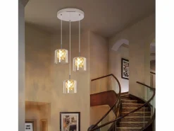 Discount Lámpara colgante moderna de cristal G9 para comedor, altura ajustable Lámpara Suspendida