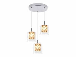 Discount Lámpara colgante moderna de cristal G9 para comedor, altura ajustable Lámpara Suspendida