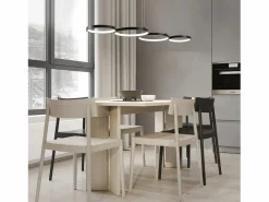 NETTLIFE Lámpara colgante LED en aluminio Diam.150 cm 54W Lámpara moderna Diseño 4 anillos Lámpara de mesa de regulable con suspensión