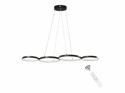 NETTLIFE Lámpara colgante LED en aluminio Diam.150 cm 54W Lámpara moderna Diseño 4 anillos Lámpara de mesa de regulable con suspensión