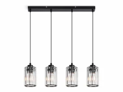 NETTLIFE Lámpara colgante moderna de cristal para mesa de comedor, 4 llamas, E27