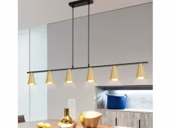 Online Lámpara colgante para mesa de comedor, con conexión GU10: lámpara de comedor de 6 bombillas, de metal negro , moderno y industrial. Lámpara Suspendida