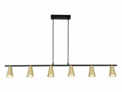 Online Lámpara colgante para mesa de comedor, con conexión GU10: lámpara de comedor de 6 bombillas, de metal negro , moderno y industrial. Lámpara Suspendida