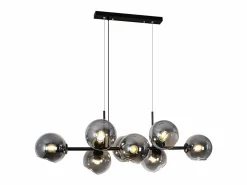 NETTLIFE Lámpara Colgante de Vidrio Diam.105cm E27 8 Llamas Lámpara Colgante Sala de Estar Dormitorio Bola de Vidrio Ámbar Moderna para Hotel