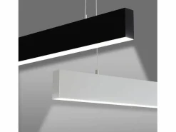 NETTLIFE Lámpara Colgante LED Diam.107CM 32W 3000K-6500K Mesa Regulable Negra con Lámpara de Diseño Lineal Moderno para Oficina