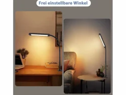 NETTLIFE Lámpara de escritorio LED regulable con abrazadera, color , 5 colores y 5 niveles de brillo, 11 W, protección ocular flexible.