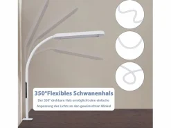 Lámpara de escritorio LED regulable con enchufe , 5 niveles de brillo, 11 W, flexible, con función de temporizador de luz nocturna. Lámpara De Escritorio