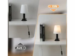 Clearance NETTLIFE Lámpara de mesa para salón, lámpara de noche con cable, juego de 2 lámparas pequeñas E14, lámparas de mesa modernas Negro