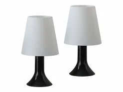 Clearance NETTLIFE Lámpara de mesa para salón, lámpara de noche con cable, juego de 2 lámparas pequeñas E14, lámparas de mesa modernas Negro