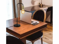 NETTLIFE Lámpara de Mesa Vintage Lámpara de Noche para - Lámpara de Mesa Industrial E27 de Oro Luz Nocturna para niños en el Dormitorio Negro