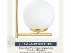 Online lámpara de mesita de noche moderna para sala de estar - casquillo industrial E27 de vidrio blanco con interruptor para dormitorio y oficina Lámpara De Mesa
