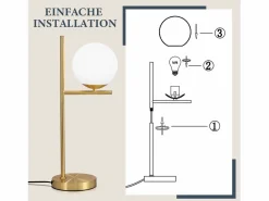 Online lámpara de mesita de noche moderna para sala de estar - casquillo industrial E27 de vidrio blanco con interruptor para dormitorio y oficina Lámpara De Mesa
