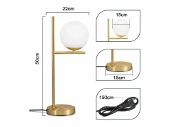Online lámpara de mesita de noche moderna para sala de estar - casquillo industrial E27 de vidrio blanco con interruptor para dormitorio y oficina Lámpara De Mesa