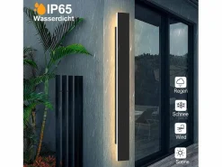 NETTLIFE , lámpara de pared LED para exteriores, 100 cm, , 3000K, IP65, larga, 26W, de villa, en acrílico, para casa, pared, jardines.