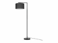 NETTLIFE Lámpara de pie de salón negra: tela de diseño moderno Casquillo E27 máx. 40W con interruptor de pie Lámpara de cama de 166 cm sin bombilla.