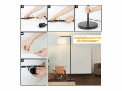 Online Lámpara de pie E27 Lámpara de pie interruptor de pie 166cm pantalla de tela de diseño máx. 40W - sin bombilla Lámpara De Pie