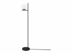 Best NETTLIFE Lámpara de Pie Industrial - Moderna Negra con Interruptor de Pie Diseño de Metal Lámpara de Pie de Vidrio E27 Vintage Cable de 2M Blanco