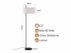 Discount NETTLIFE Lámpara de pie para salón, lámpara de pie vintage, 154 cm, color , E27, lámparas de pie con interruptor de pie Negro