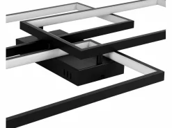 Outlet NETTLIFE Lámpara de Techo LED Metal 72W 80CM Lámpara de Salón Moderna Regulable con Control Remoto Diseño Rectangular para Cocinas Negro