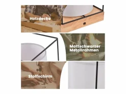Online Lámpara de techo dormitorio vintage plafón 2 bombillas E14 madera con estilo industrial retro Plafón