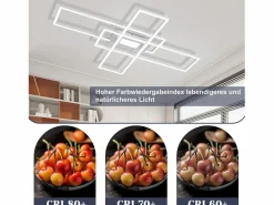 NETTLIFE Lámpara de Techo LED Regulable 50W con Mando a Distancia Diseño Moderno Salón Dormitorio Geométrico para Cocina Pasillo