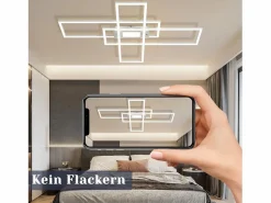 NETTLIFE Lámpara de Techo LED Regulable 50W con Mando a Distancia Diseño Moderno Salón Dormitorio Geométrico para Cocina Pasillo