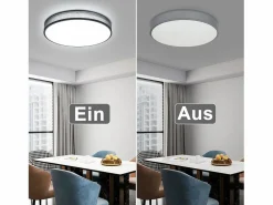 Lámpara de Techo LED 38W Redonda Moderna Regulable con Control Remoto Lámpara de Dormitorio con Pantalla de Tela Lámpara de para Plafón