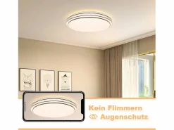 New NETTLIFE Lámpara de Techo LED Dormitorio - Diámetro 27 cm Lámpara de Cielo Estrellado Lámpara Blanca cálida de 12 W Lámpara Redonda Moderna para Blanco