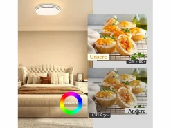 New NETTLIFE Lámpara de Techo LED Dormitorio - Diámetro 27 cm Lámpara de Cielo Estrellado Lámpara Blanca cálida de 12 W Lámpara Redonda Moderna para Blanco