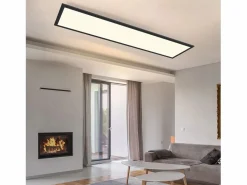 Sale NETTLIFE Lámpara de Techo LED 120x30CM 48W Panel Regulable con Control Remoto para Sala de Estar Moderna Oficina Cocina Pasillo Negro