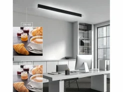 Online NETTLIFE Lámpara de Techo LED - Lámpara de Negra de 25 W Panel de lámpara Regulable de 80 cm de Largo con Control Remoto Moderno para de Dormitorio Negro