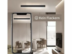 Online NETTLIFE Lámpara de Techo LED - Lámpara de Negra de 25 W Panel de lámpara Regulable de 80 cm de Largo con Control Remoto Moderno para de Dormitorio Negro
