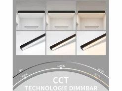 Online NETTLIFE Lámpara de Techo LED - Lámpara de Negra de 25 W Panel de lámpara Regulable de 80 cm de Largo con Control Remoto Moderno para de Dormitorio Negro