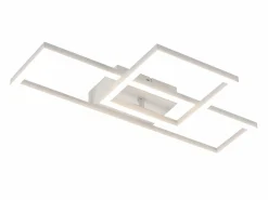 NETTLIFE Lámpara de techo LED para salón, 20 W, diseño moderno, lámpara de cocina, cálido, cuadrada, blanca Blanco