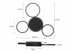 NETTLIFE Lámpara de Techo LED Cálido 29W Moderna con 4 Anillos Lámpara de Diseño Lámpara Decorativa para Dormitorio para Habitación Infantil