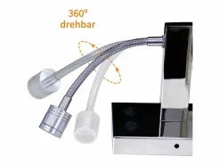 NETTLIFE lote de 2 lámparas murales LED para interiores, para habitación, aplique para salón, lámpara de cabecera, cama de tela con brazo de lectura flexible E27.
