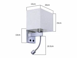 NETTLIFE lote de 2 lámparas murales LED para interiores, para habitación, aplique para salón, lámpara de cabecera, cama de tela con brazo de lectura flexible E27.